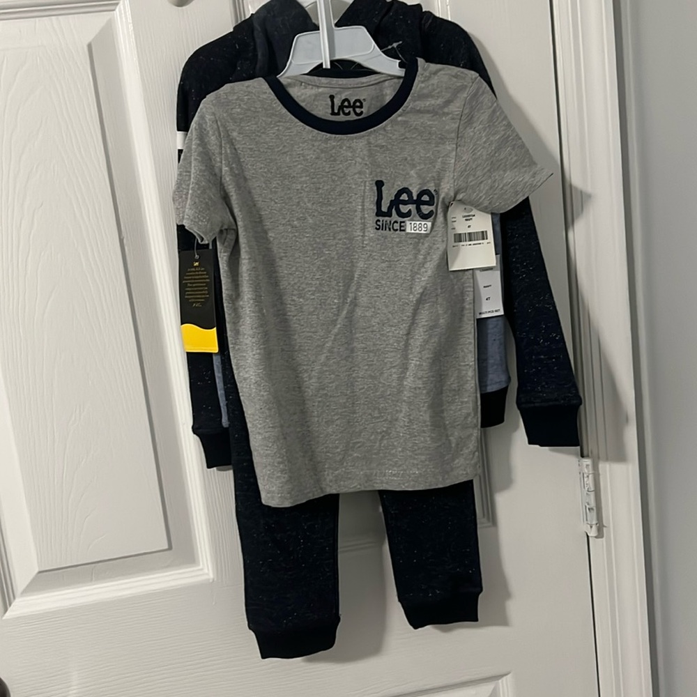 Brand: Lee — Toddler Boy 3pcs pants set(cotton) — Color: Blue/White/Gray